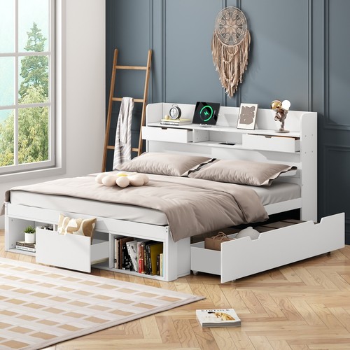 Wooden bed frame - bed,