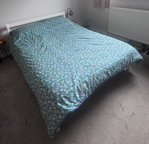White double bed frame - bed,
