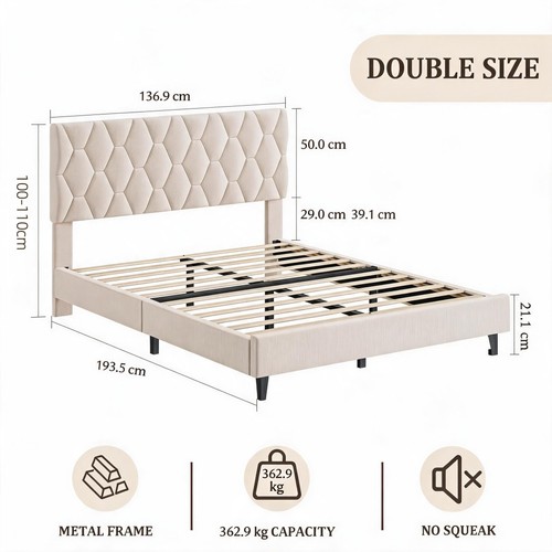 New double bed frame metal - new,