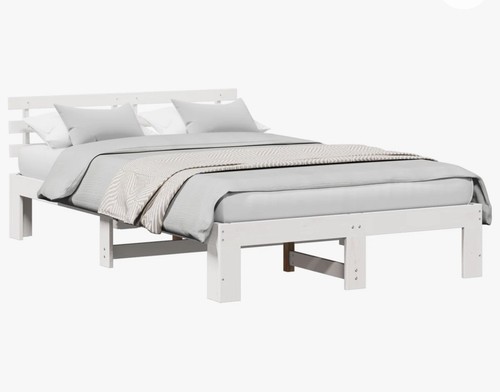 Solid pine wood double - pine, bed