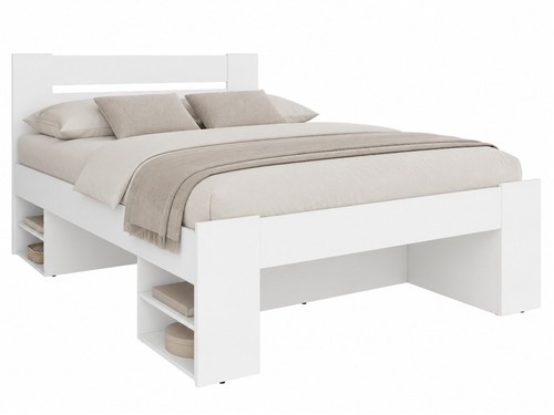 Double storage bed - double, white