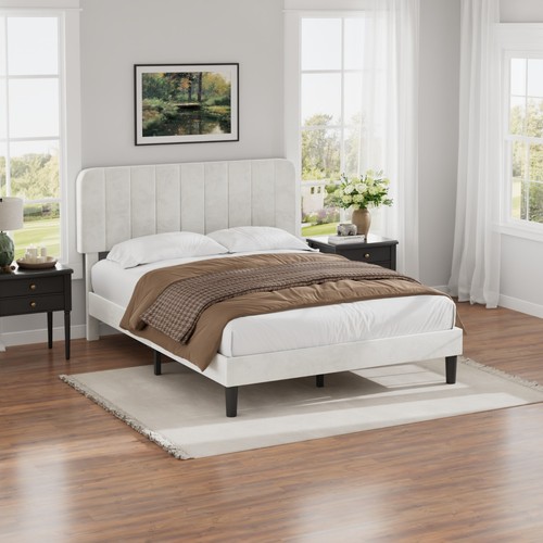 Upholstered bed frame - bed, double