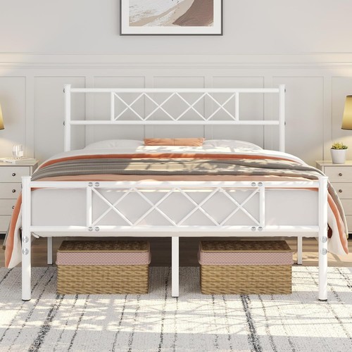 4ft6 double metal bed frame - 4ft6,