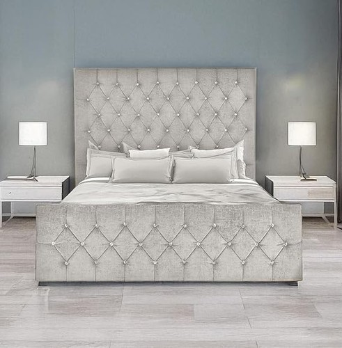 Upholstered diamante bed - diamante, frame