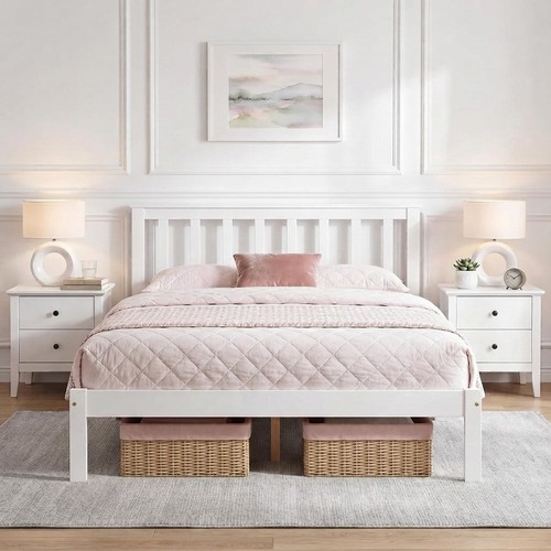 Stylish 4ft6 white pine wood - stylish,