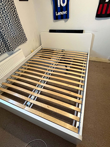 White double bed frame with - double,