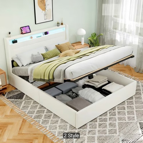 White double bed frame with - double,