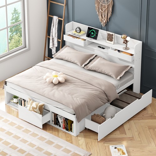 Merax wooden double bed frame - merax,