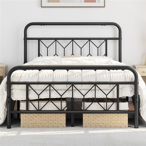 Single double metal bed frame - single/double,