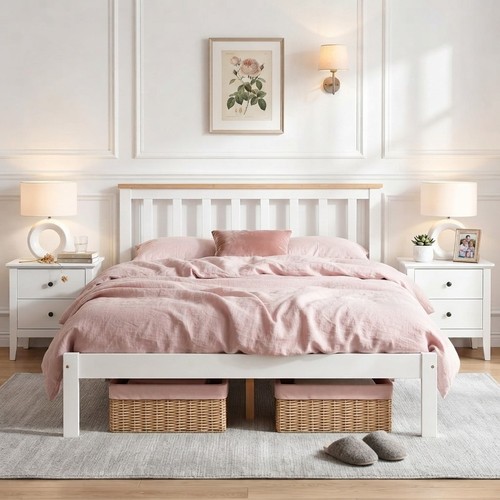 Durable solid pine double bed - durable,