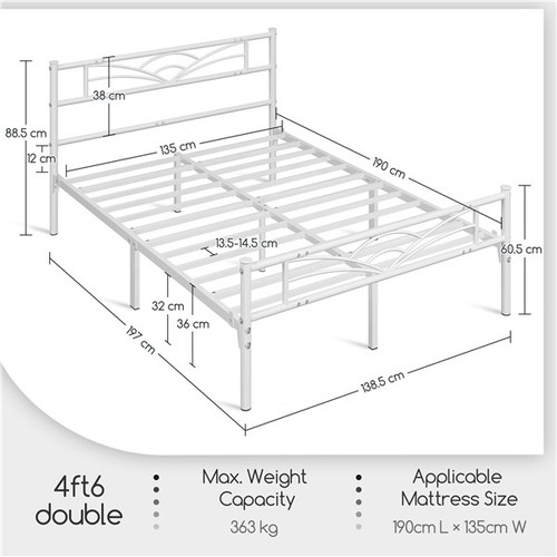 Double metal platform bed - metal,