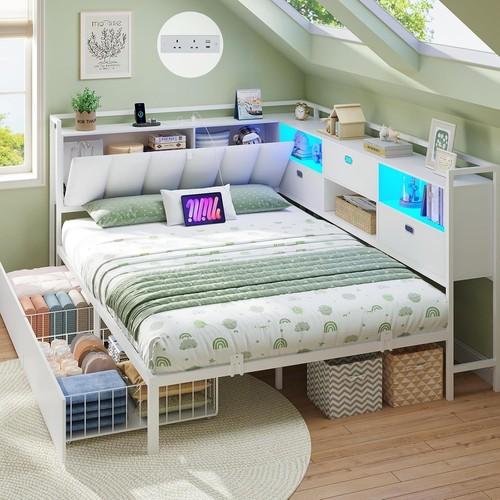 Shaped corner double bed - double,