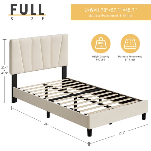 Full size upholstered - size,