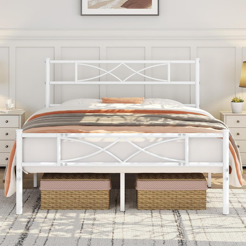 4ft6 double metal bed - metal, frame