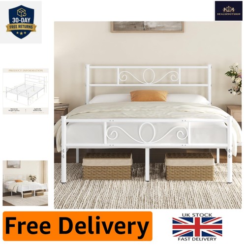 Sturdy metal double bed frame - bed,
