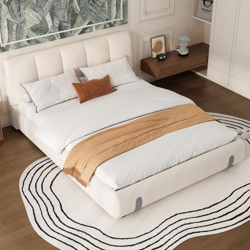 Double bed frame grey white - bed,